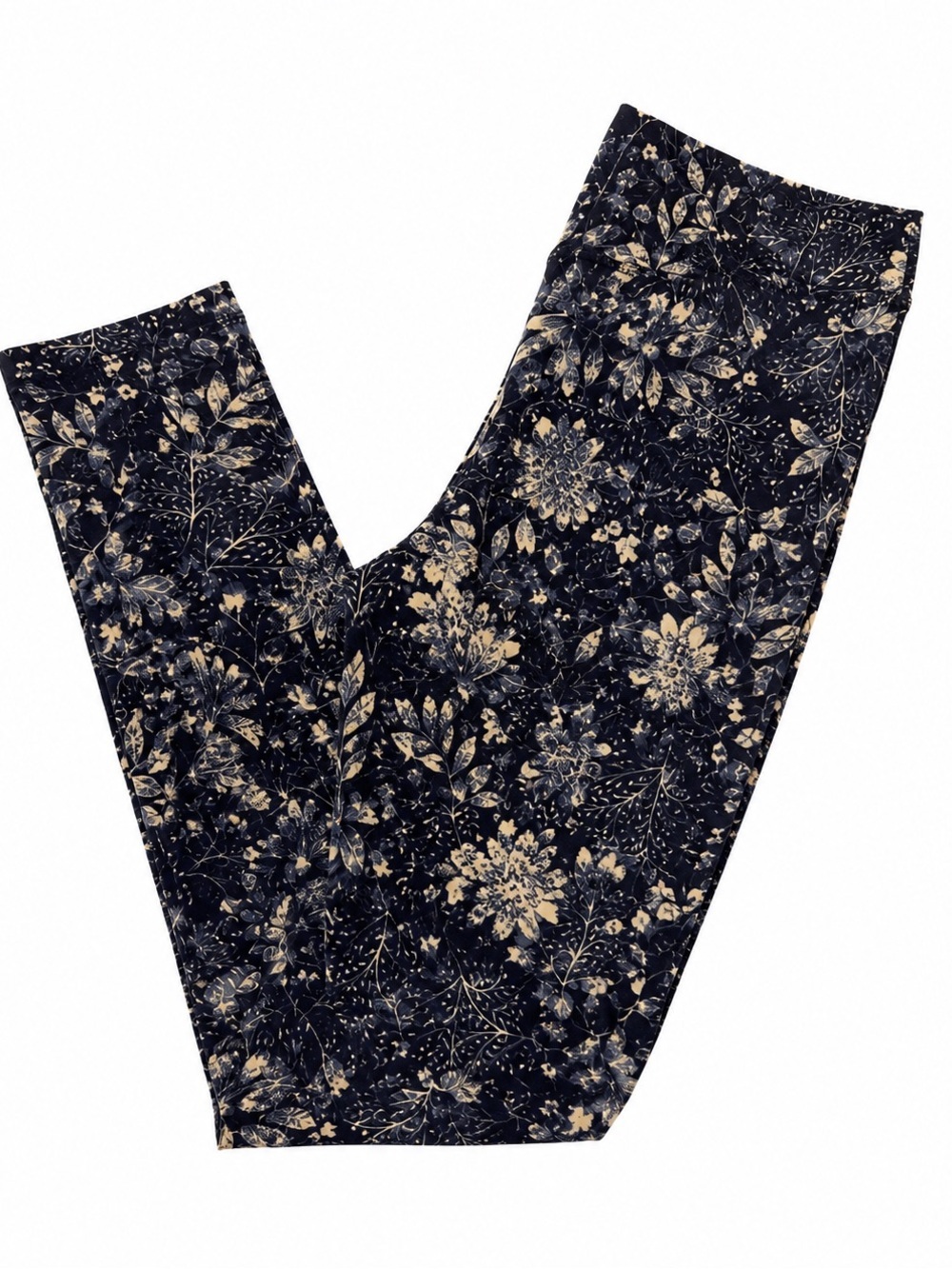 LuLaRoe Black and Gold Floral Leggings